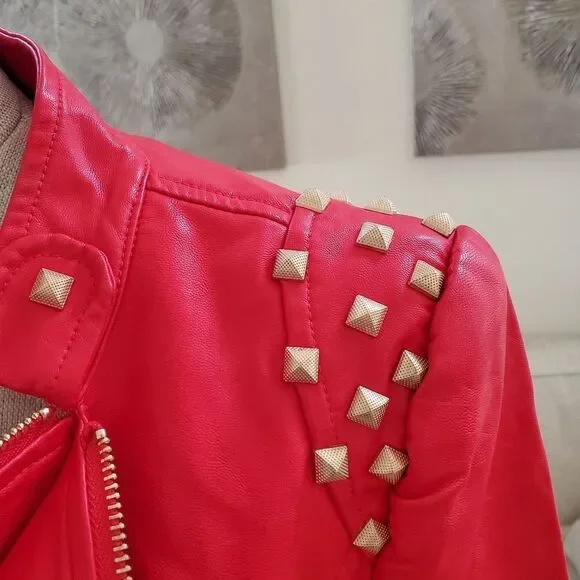 SX Honey Pot Faux Leather Studded Jacket sz Med - Picture 4 of 13